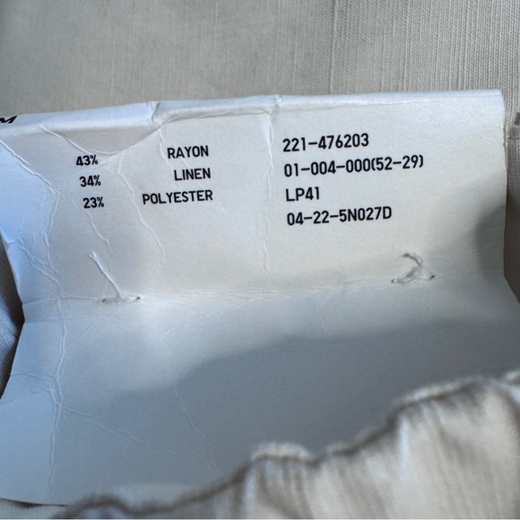 SOLD! Uniqlo Linen Blend Barrel Leg Pants M Off White - Picture 8 of 10